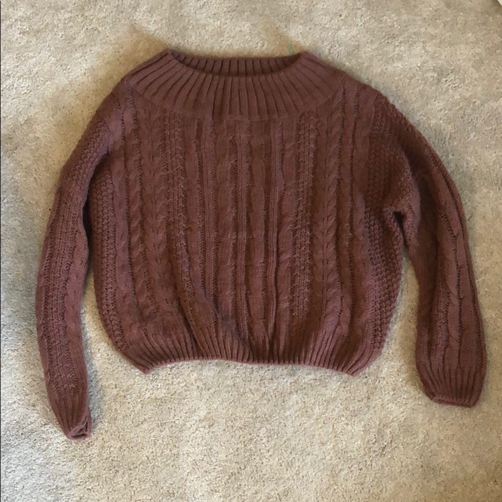 Rust-colored off the shoulder sweater, size M/L